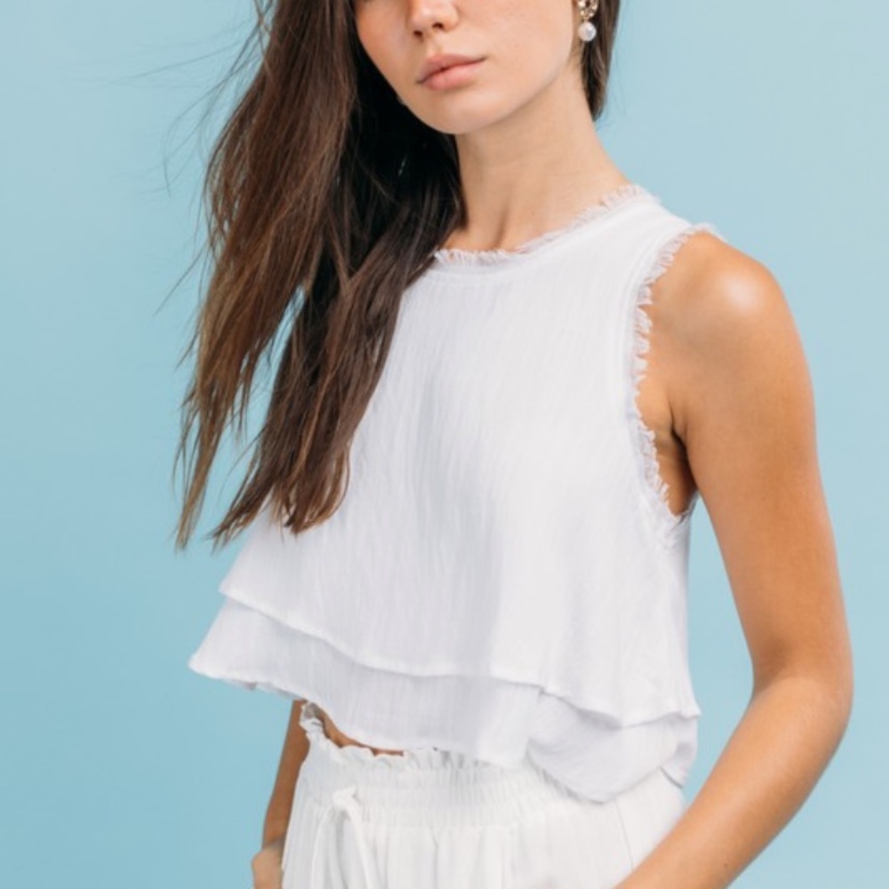 Layered Crop Top w/ Fringe